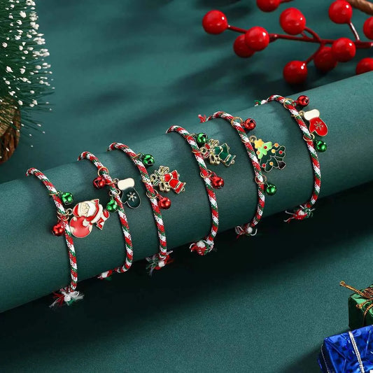 Christmas Charm Braided Rope Bracelet