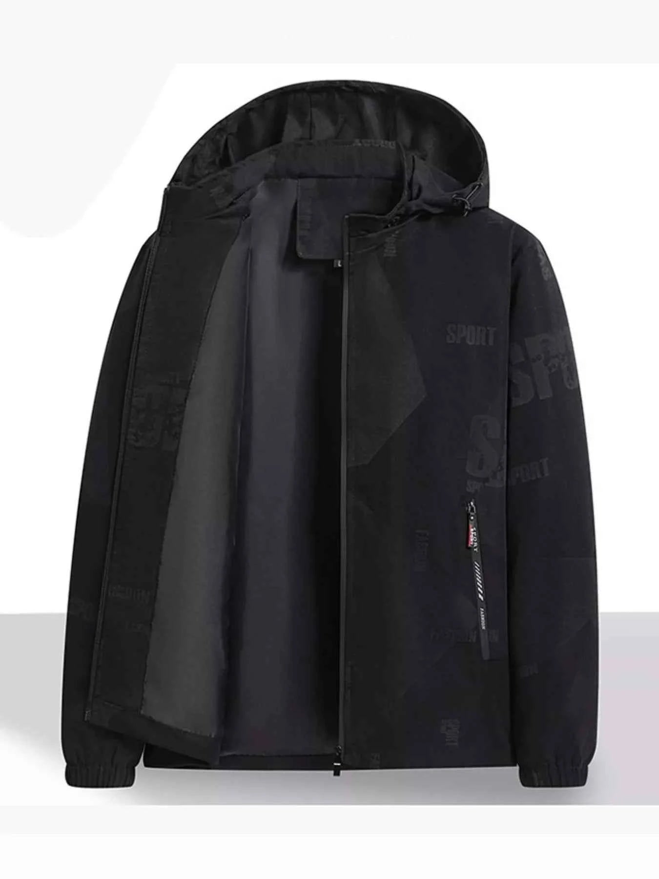 Men's Plus Size Zip Up Long Sleeve Hooded Jacket