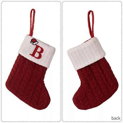 Cable-Knit Contrast Christmas Stockings