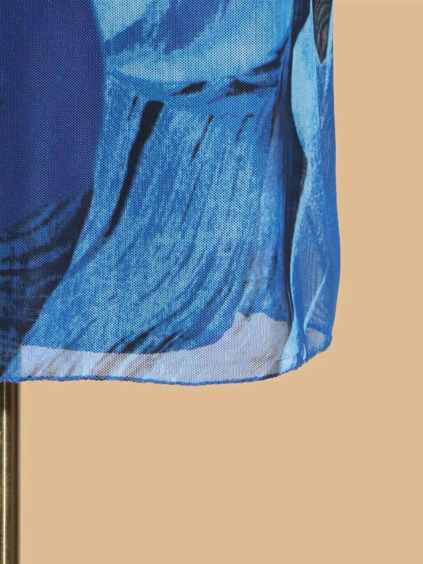 Printed Spaghetti Strap Mini Dress