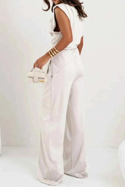 Round Neck Top and Pants Set