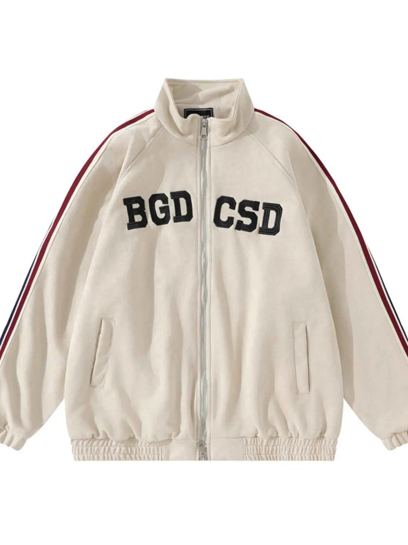 Men's Letter Zip Up Long Sleeve Hoodie