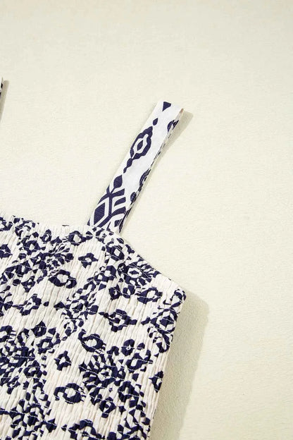 Bohemian Print Wide Leg Jumpsuit