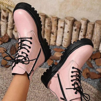 Round Toe Block Heels Boots