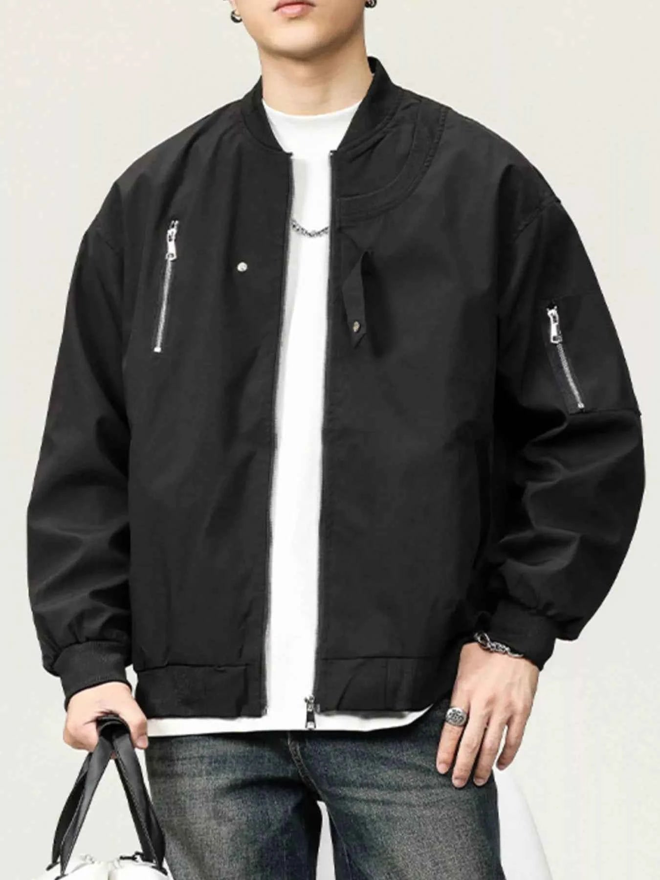 Men's Plus Size Zip Up Long Sleeve Jacket