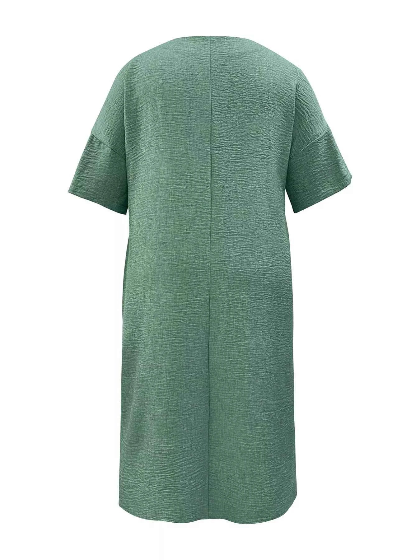 Plus Size V-Neck Half Sleeve Dress