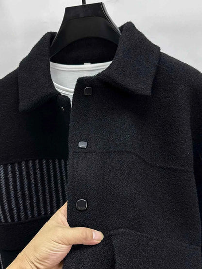 Men's Plus Size Button Up Long Sleeve Jacket