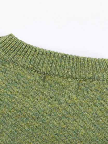 Men's Letter Ribbed Hem Round Neck Sweater