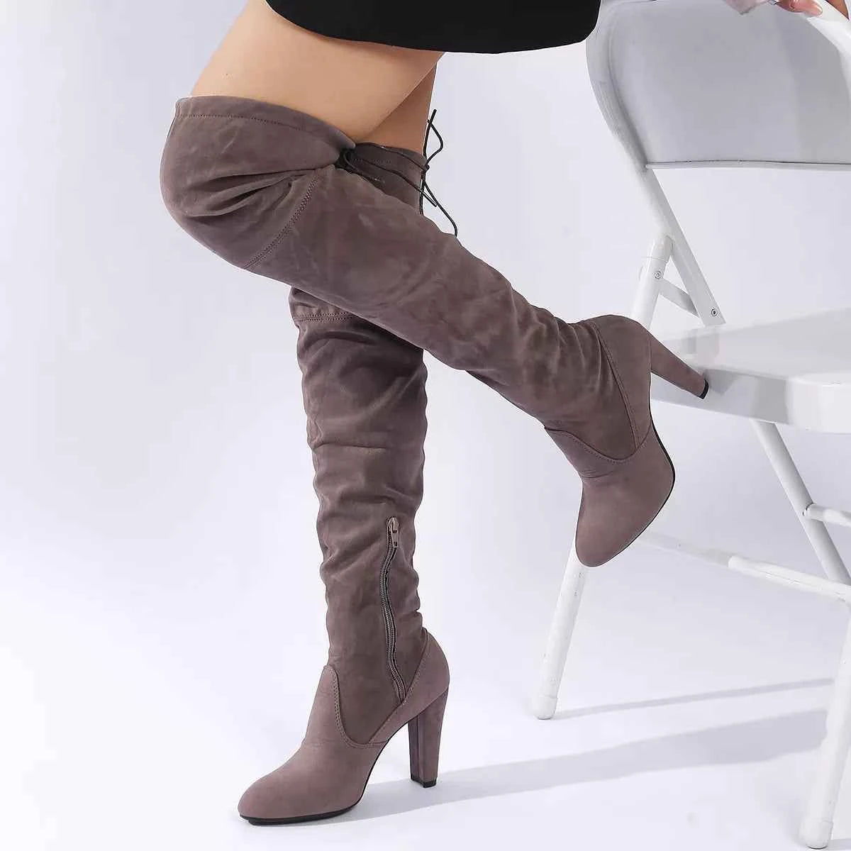 Over-the-Knee High Heel Boots