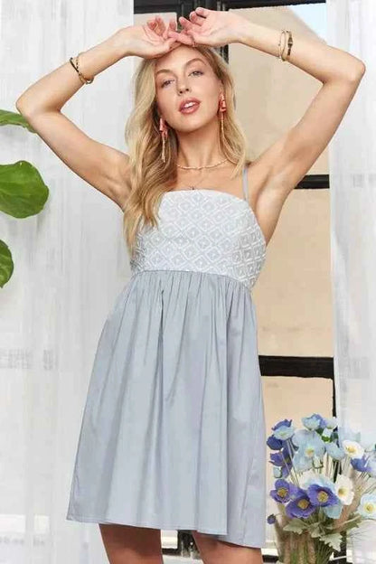 ADORA Sleeveless Mix Babydoll Dress