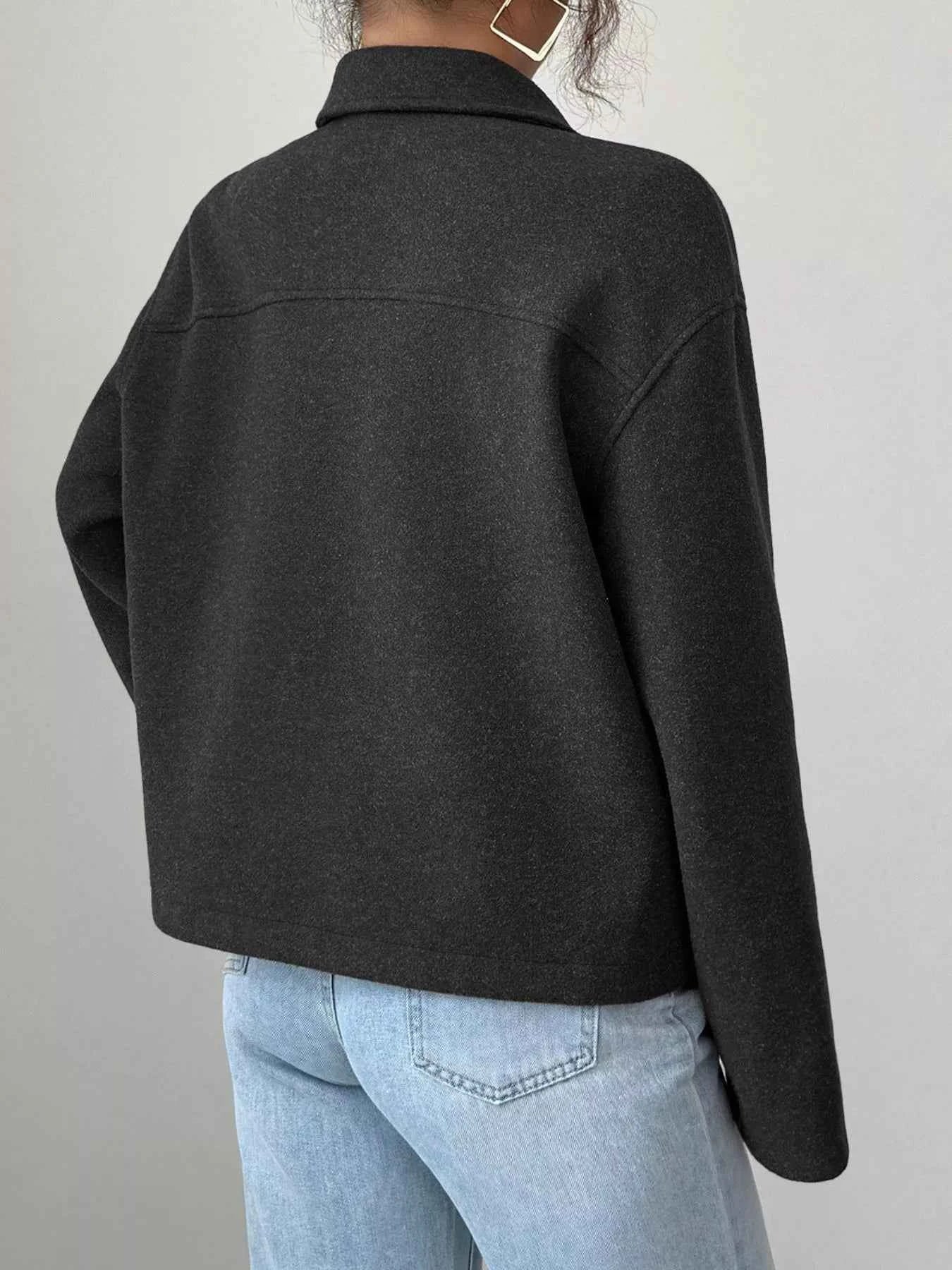 Casual Zip-Up Long Sleeve Jacket