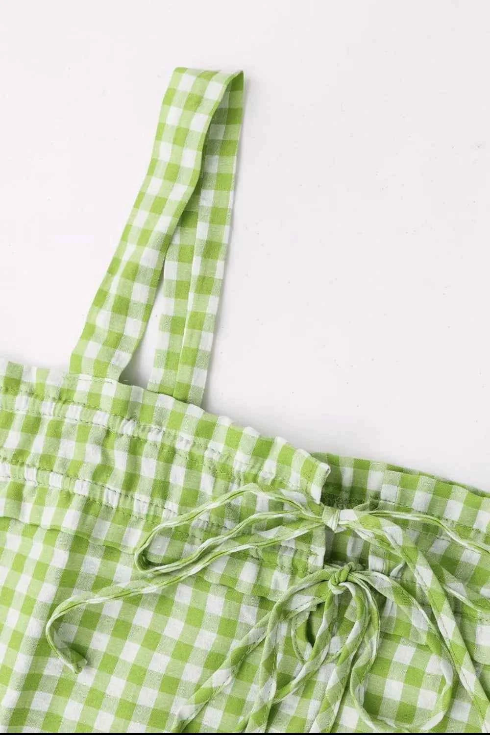 Tied Front Textured Square Neck Cami