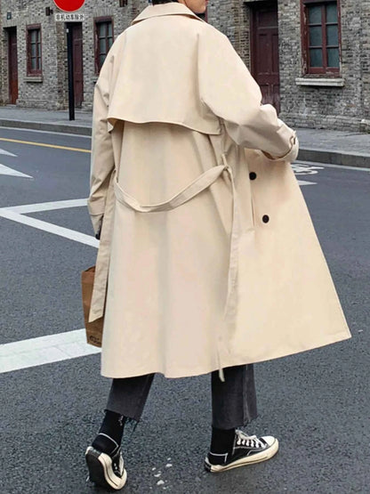 Men's Collared Neck Long Sleeve Trench Coat