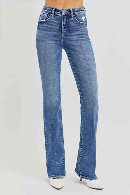 RISEN Full Size Tummy Control High Rise Straight Jeans Plus Size