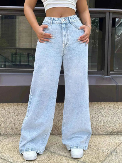High-Waisted Wide Leg Jeans
