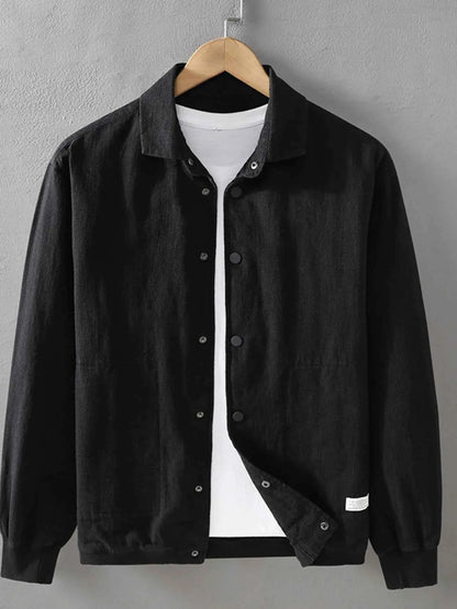 Men's Plus Size Button Up Long Sleeve Shacket