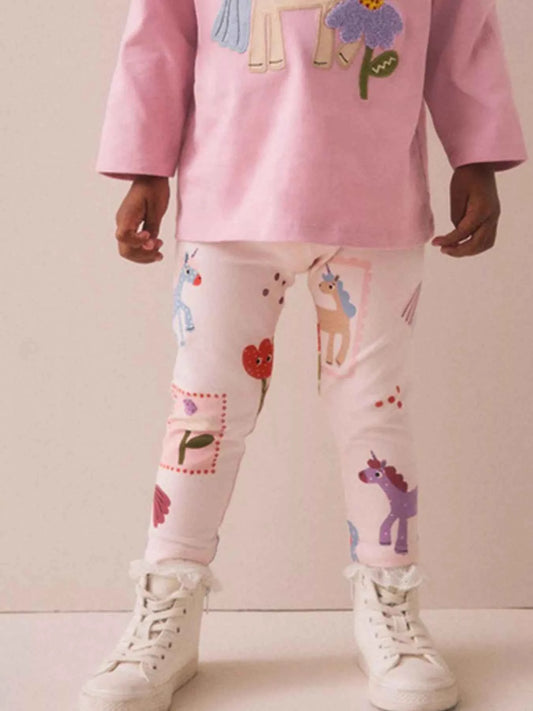 Children's Unicorn & Floral Print Leggings