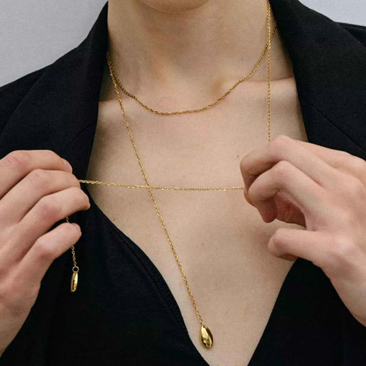 18K Gold-Plated Y-Shaped Necklace