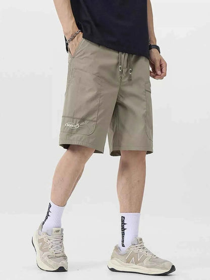 Men's Plus Size Drawstring Cargo Shorts