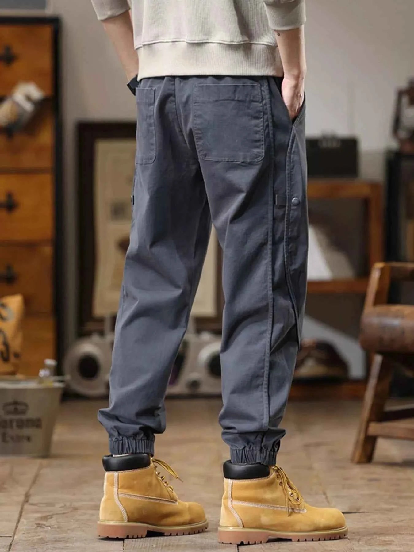 Men's Full Size Drawstring Jogger Pants with Elastic Cuffs Plus Size
