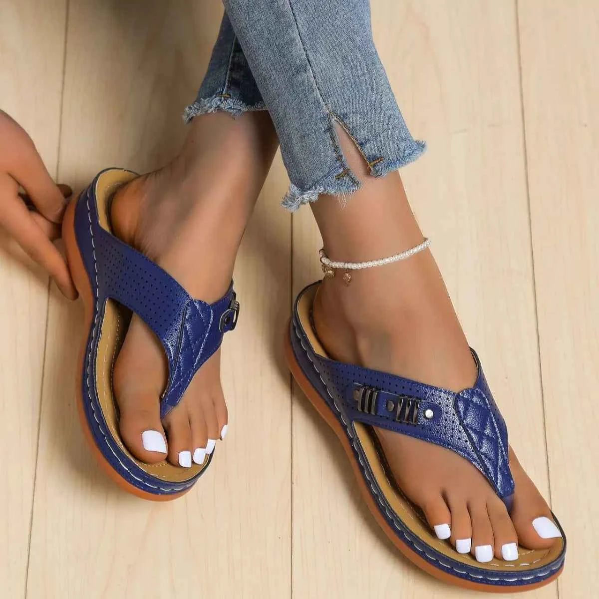 Toe Post Wedge Sandals