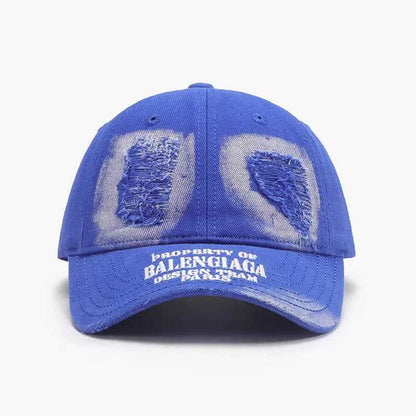 Distressed Letter Cotton Baseball Cap