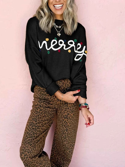 Merry Round Neck Christmas Sweater