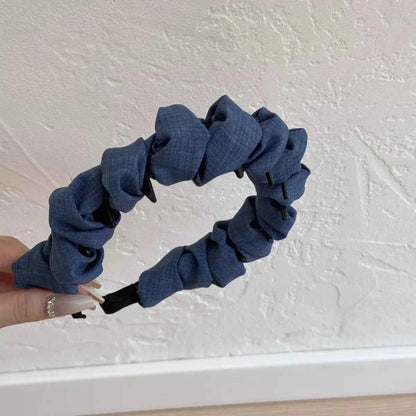 Denim Ruched Hair Headband