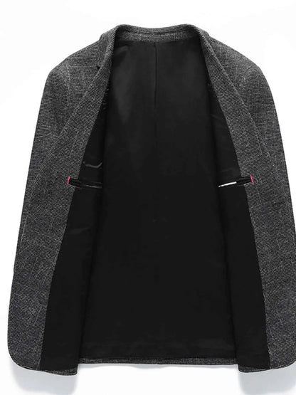 Men's Single-Breasted Tweed Blazer