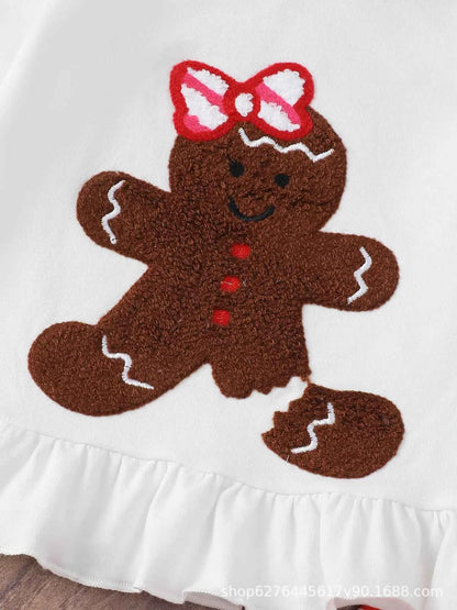 Children's Christmas Ruffle Trim Top and Pants Set