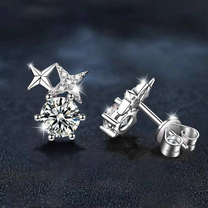 925 Sterling Silver Moissanite Stud Earrings