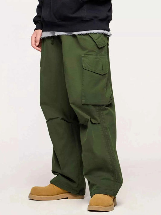 Men's Wide Leg Cargo Pants with Multi-Pocket