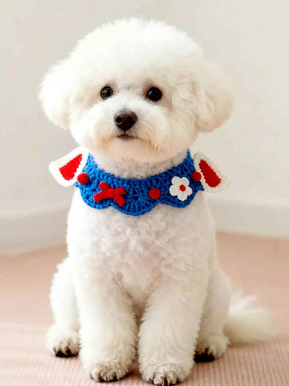 Handmade Crochet Floral Pet Scarf