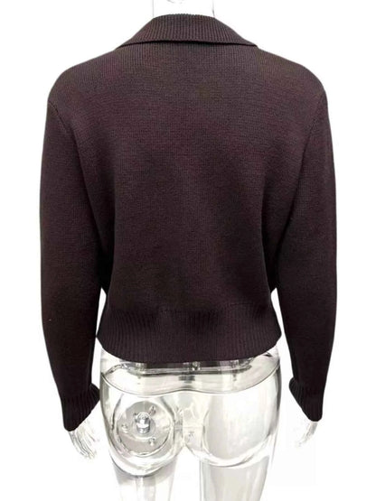 Double-Breasted Knit Cardigan