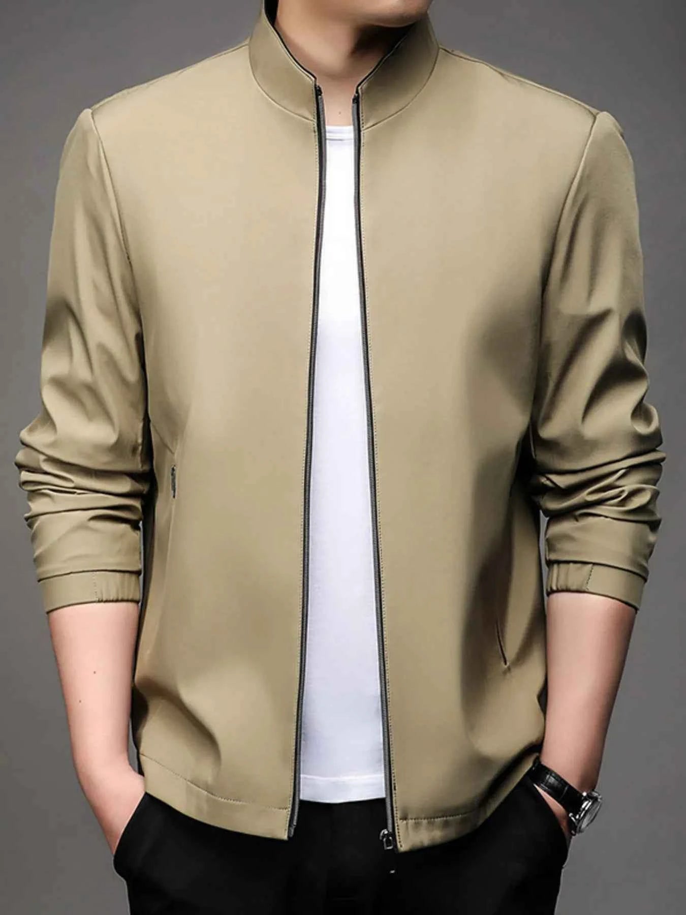 Men's Plus Size Zip Up Long Sleeve Jacket