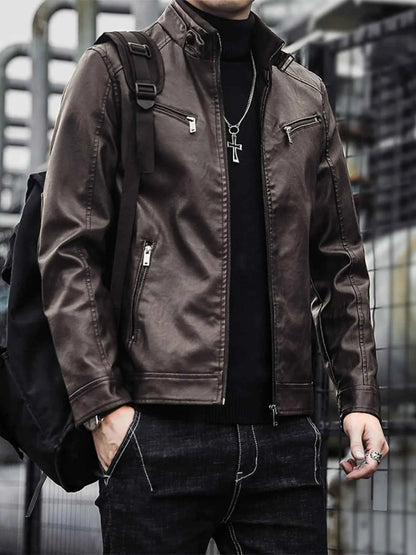 Men's Plus Size Zip Up Long Sleeve Jacket