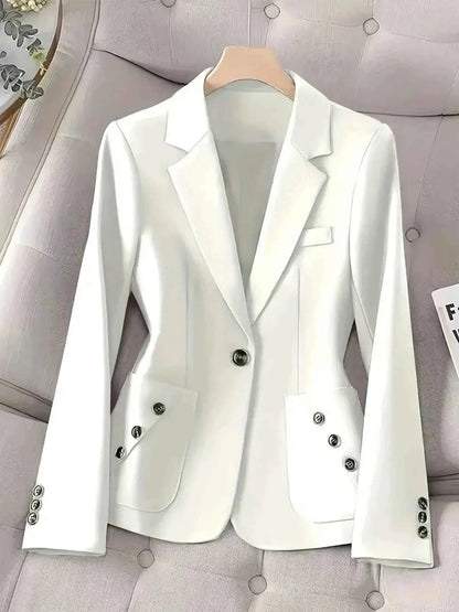 One-Button Blazer with Pockets