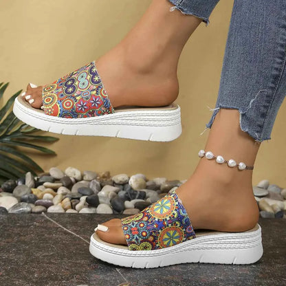 Bohemian Printed Platform Sandals