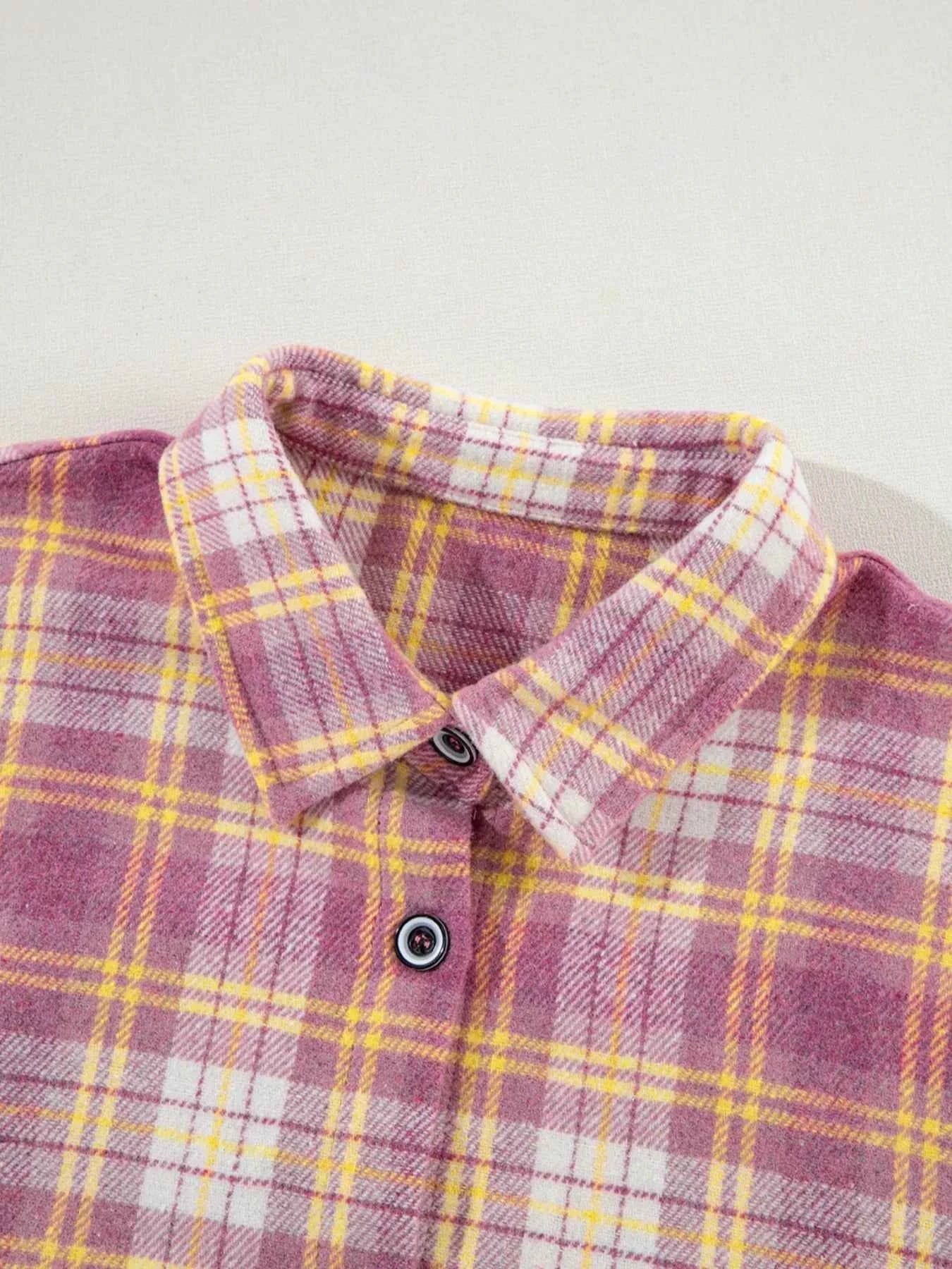 Casual Plaid Button-Down Shacket