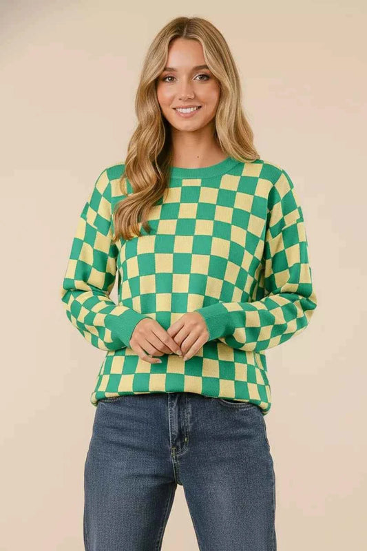 BiBi Checkered Pattern Sweater