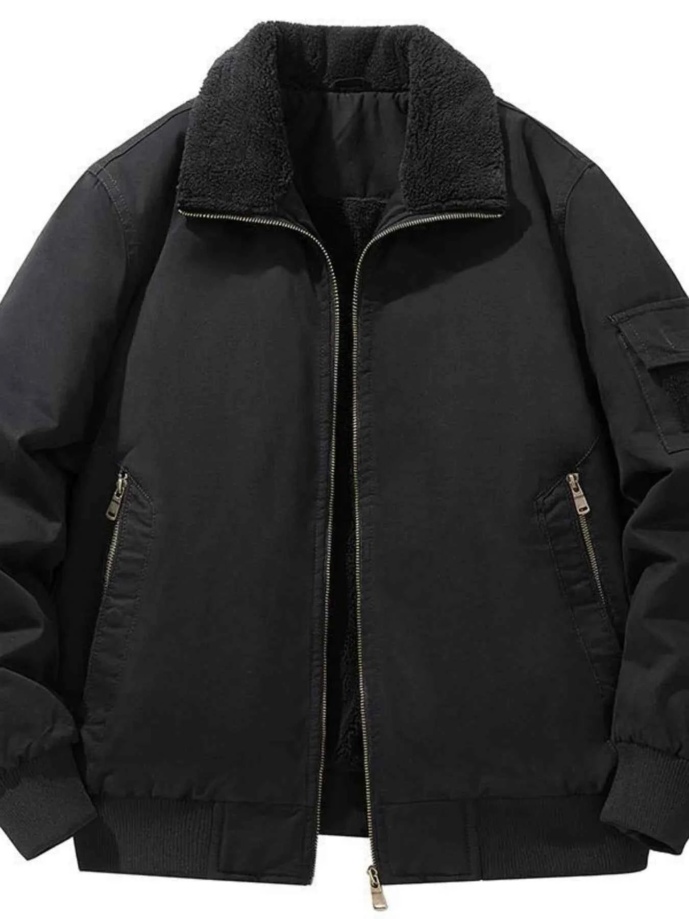 Men's Plus Size Zip Up Long Sleeve Sherpa Jacket