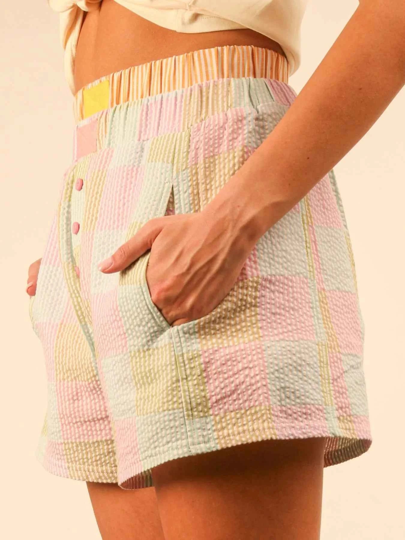 Striped High-Waist Shorts