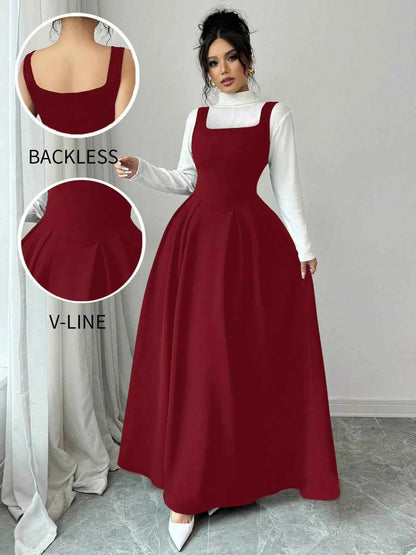 Square Neck Sleeveless Maxi Tank Dress