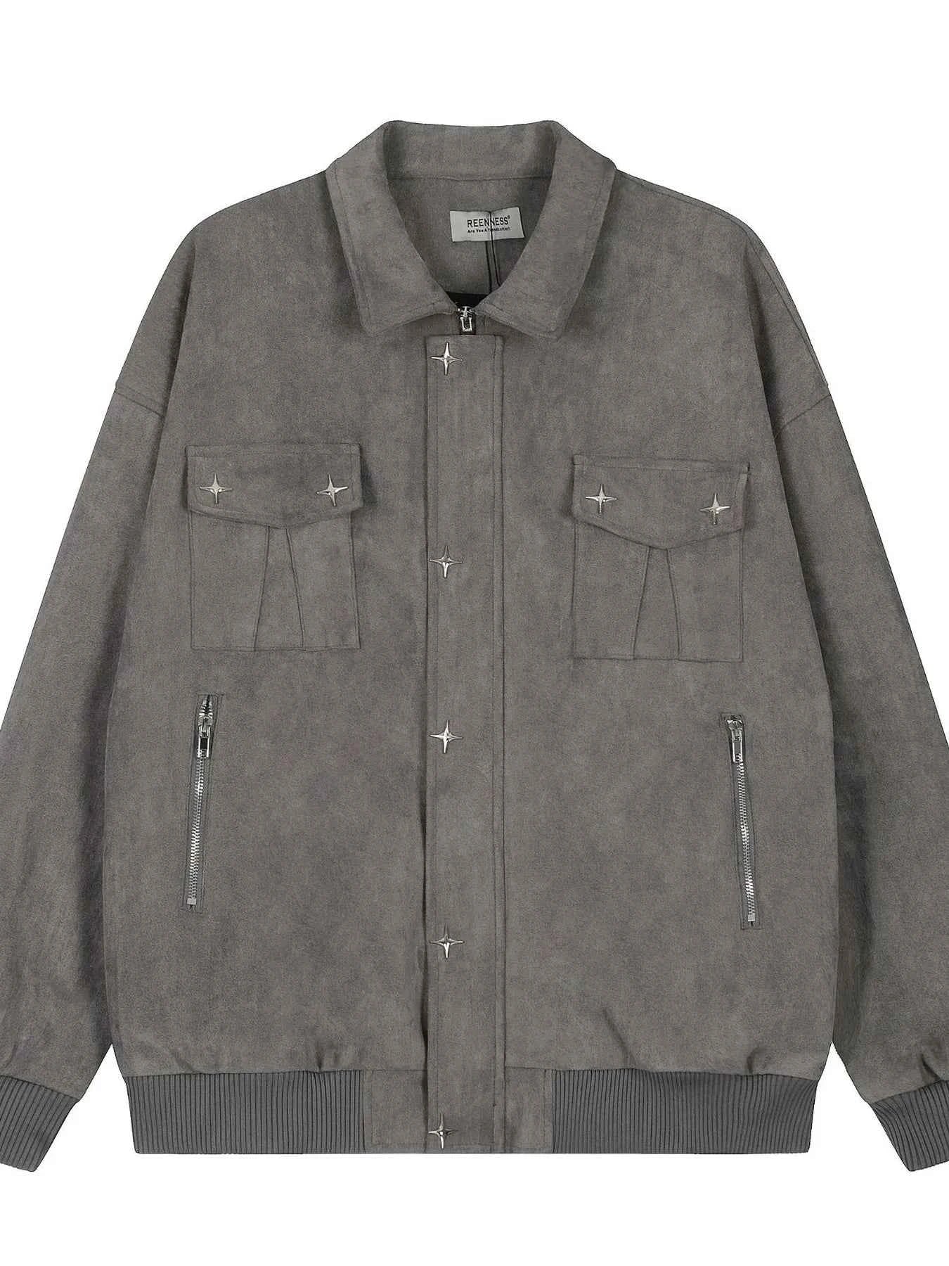 Men's Collared Neck Long Sleeve Jacket