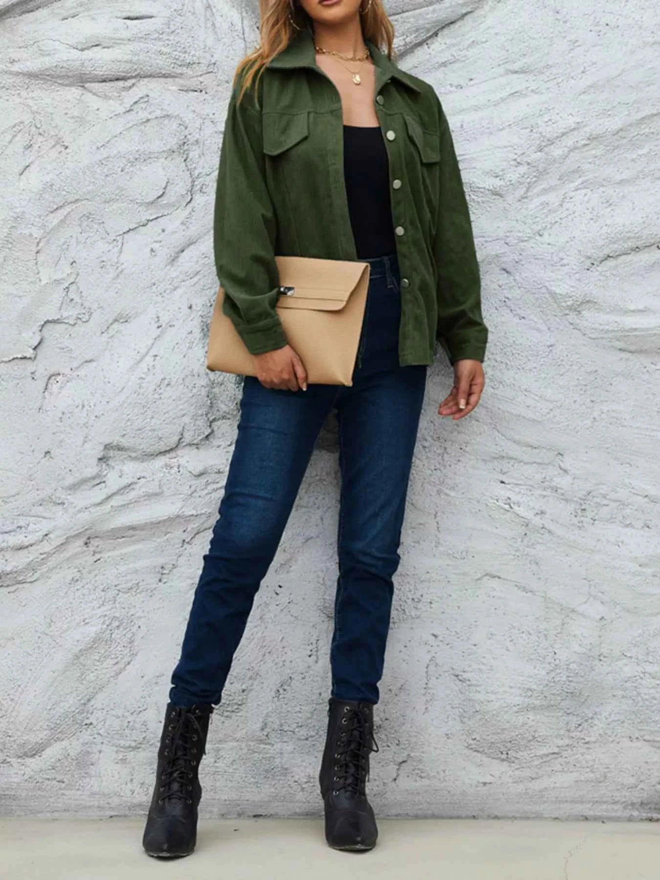 Corduroy Button-Down Shacket