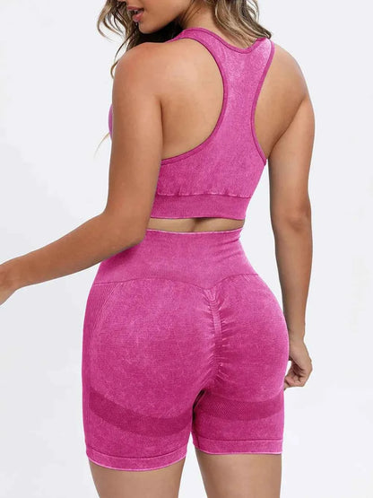 Scoop Neck Wide Strap Top and Shorts Active Set