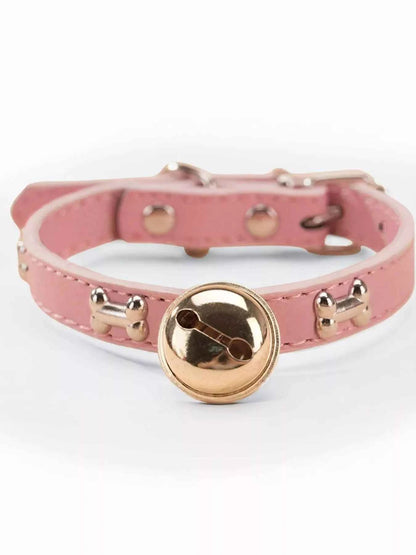 Leather Pet Collar with Bell