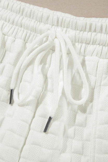 Checkered Texture Top and Shorts Set