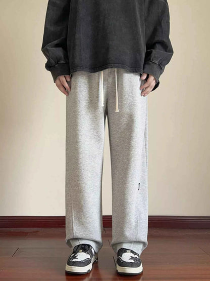Men's Plus Size Relaxed Wide-Leg Drawstring Pants
