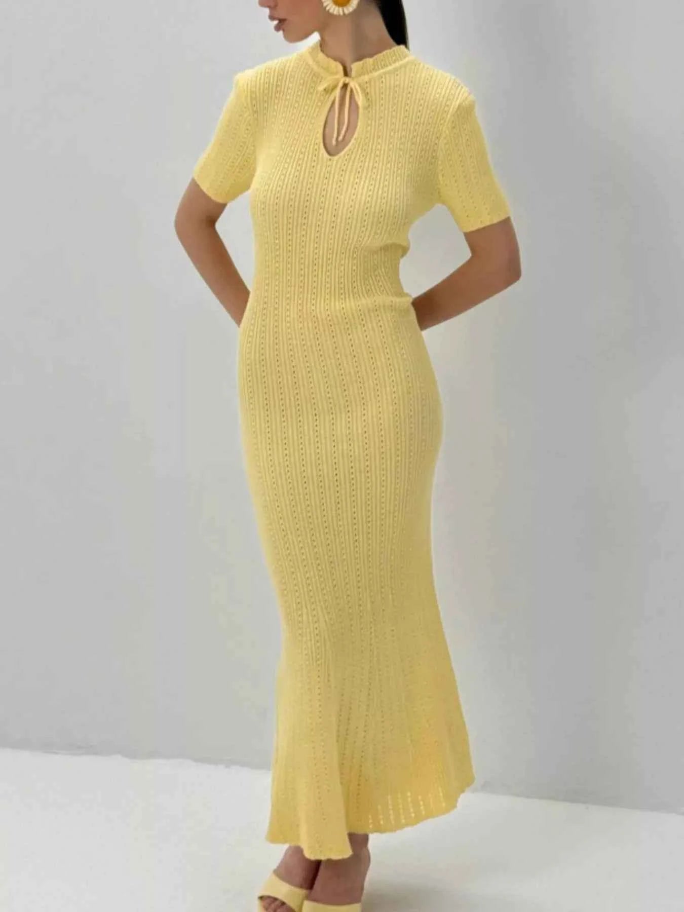 Short Sleeve Knitted Mermaid Dress